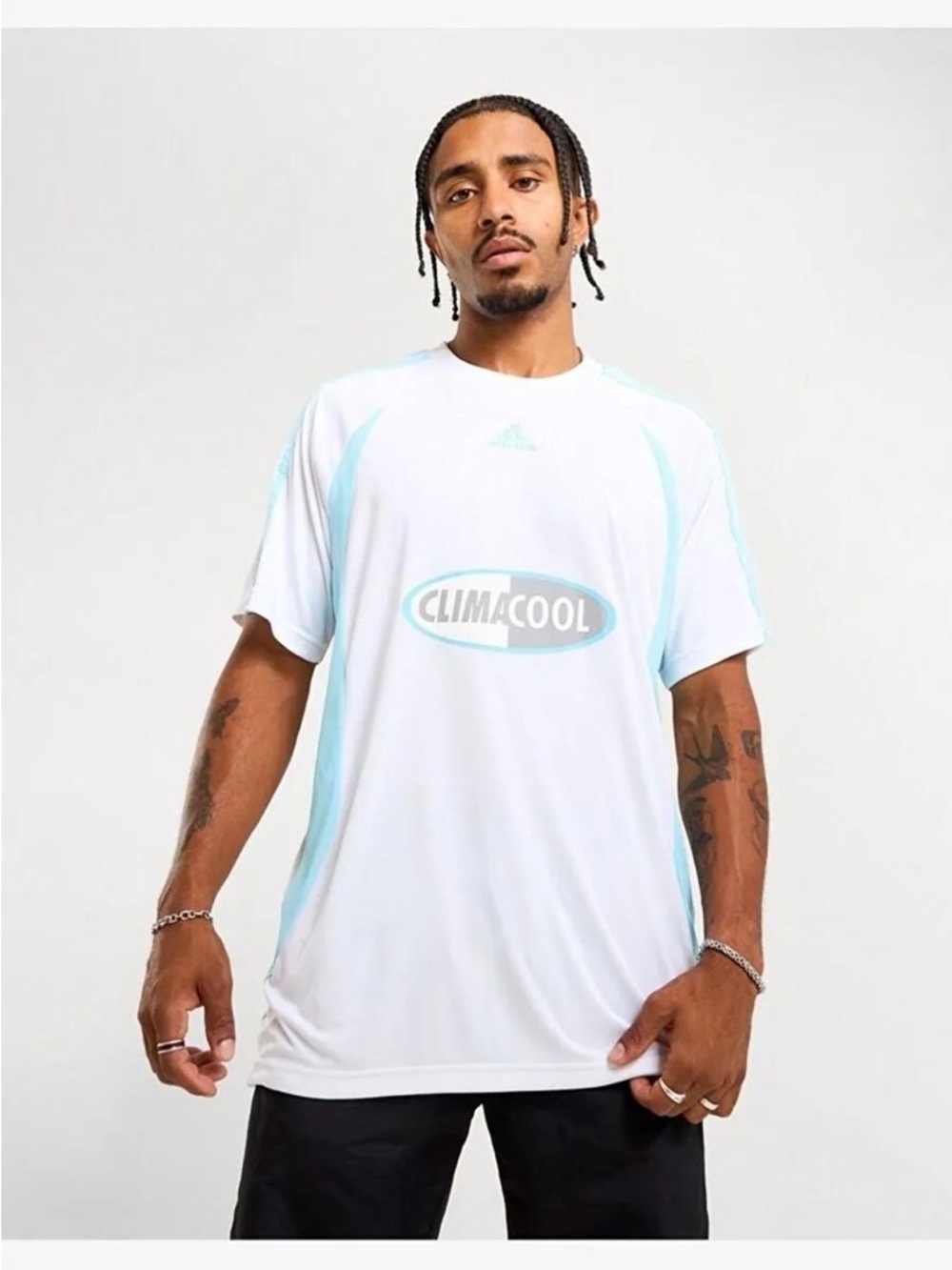 Adidas vintage retro clima cool soccer football training gym jersey shirt